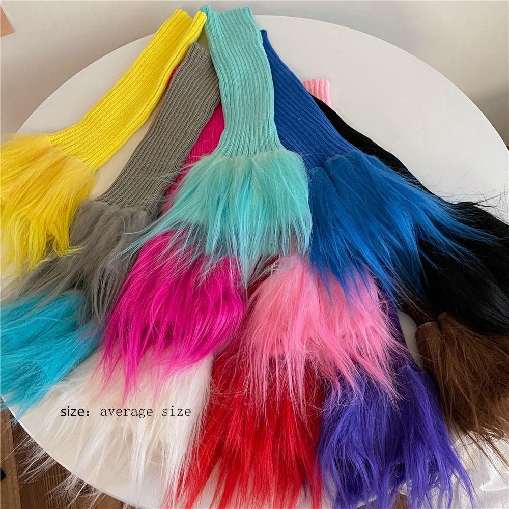 Avec Guêtres à Bordure en Fourrure Tricot Côtelé Manchettes de Bottes Chauffe-Pieds Chauds Femmes Filles