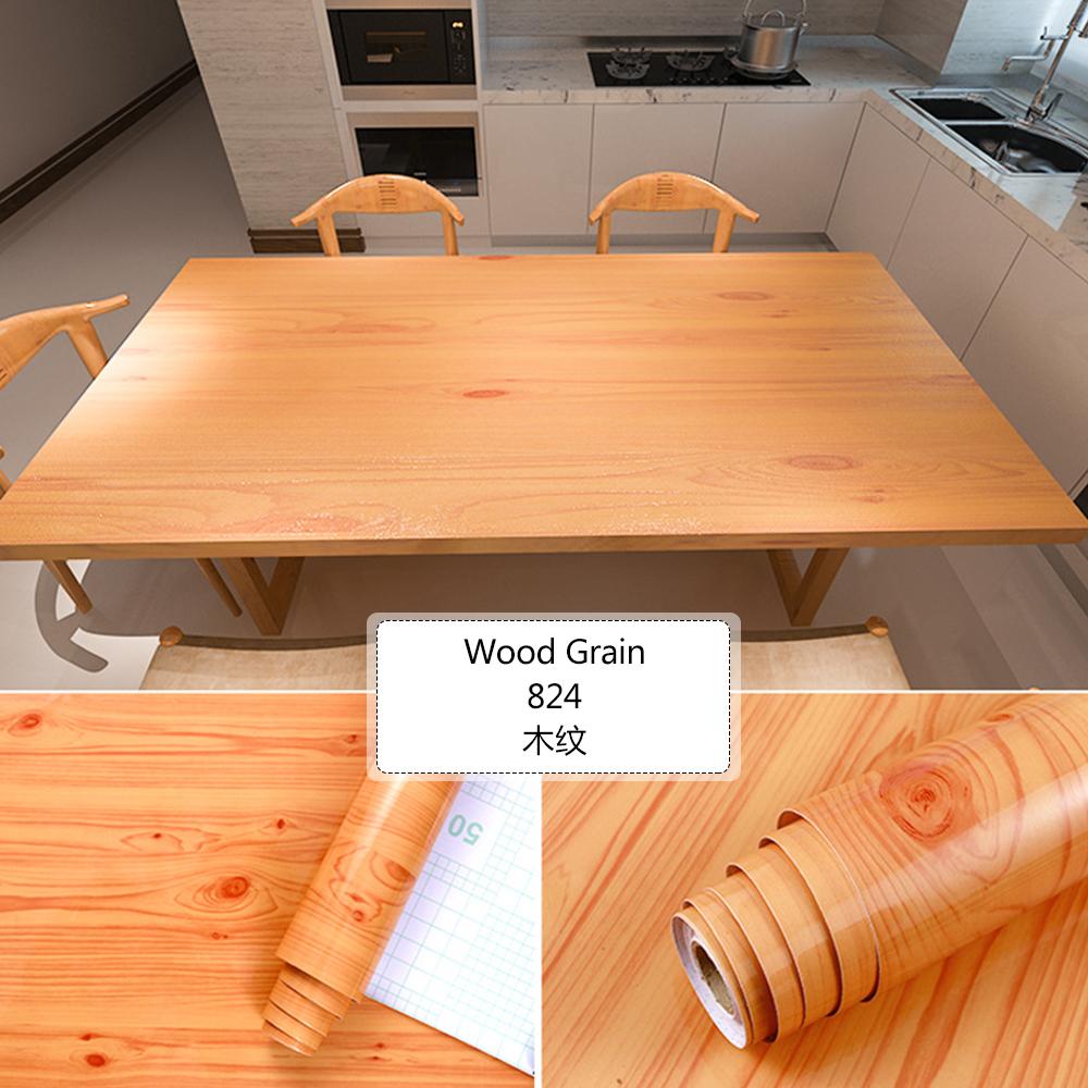 Thickened Wood Grain Self Adhesive Wallpaper Waterproof Wardrobe Tabletop Furniture Refurbished Adhesive Wallpapers 3D