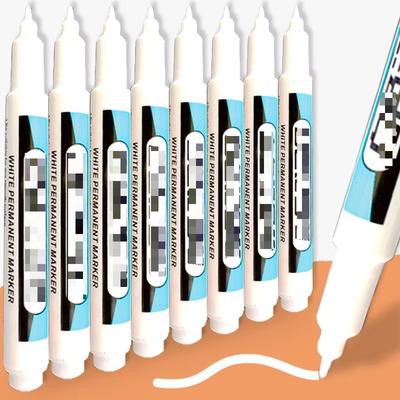 1Pc 0.7/1.0/2.5MM White Permanent Marker Pen Waterproof Painting Marker For Wood Rock Plastic Glass Stone Metal Art Supplies