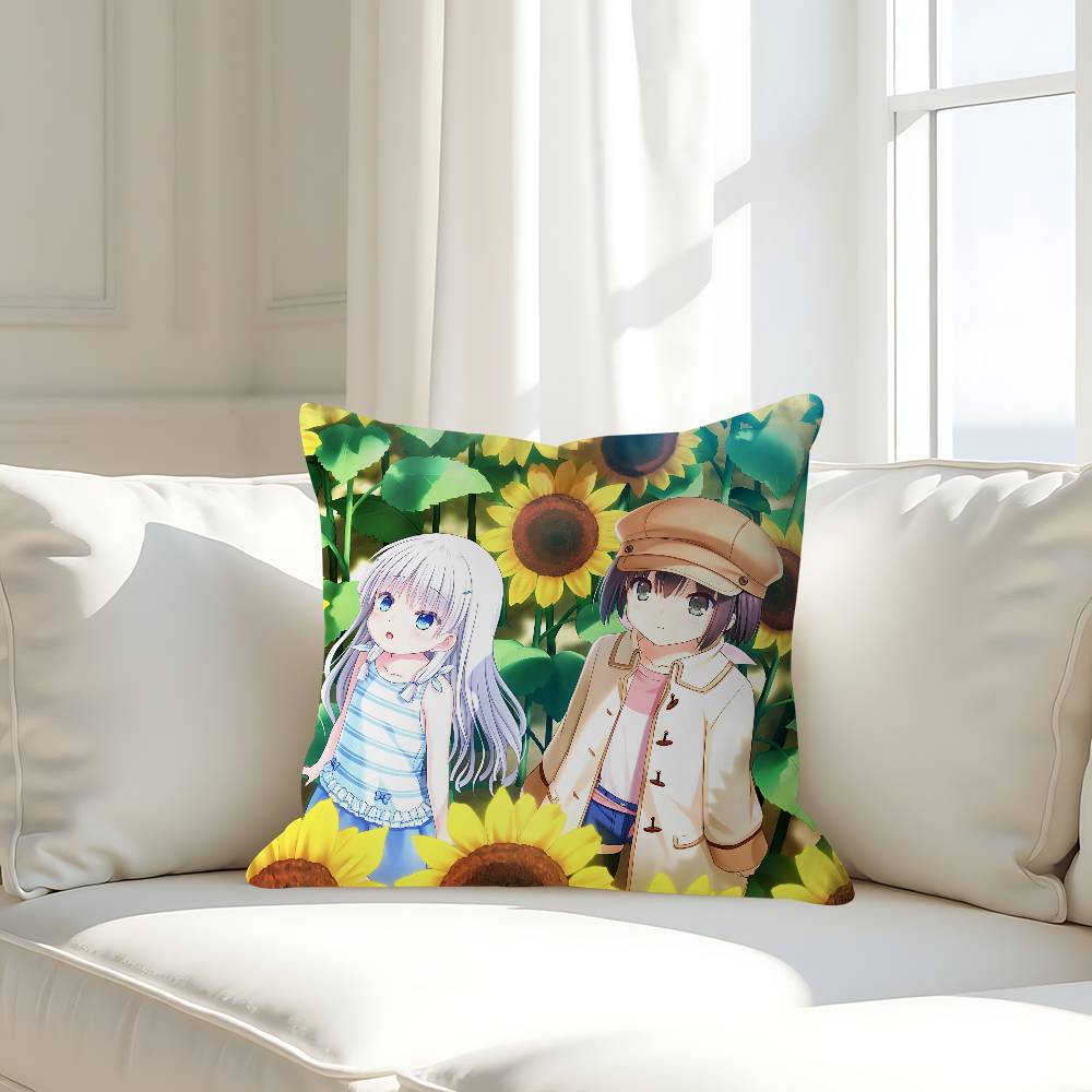 Anime S-Sommar Fickor Kuddfodral Avtagbart Tvättbart Kuddfodral – Hela Säsongen Mjukt Linne
