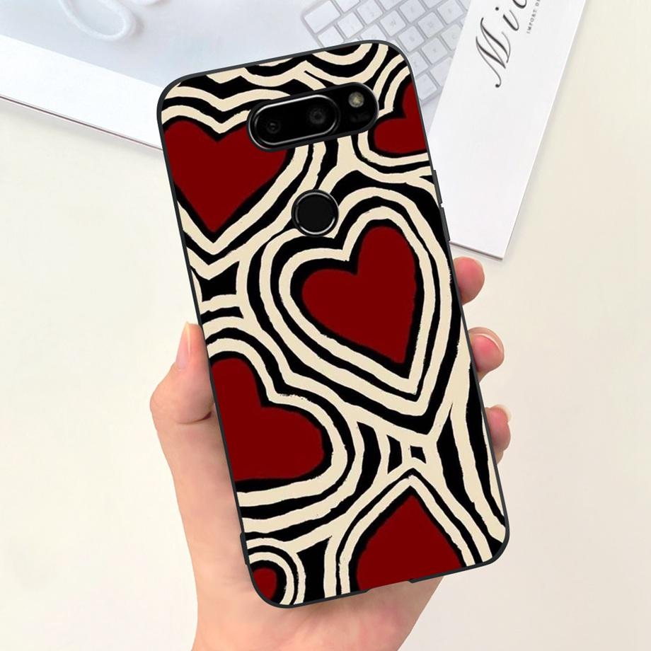 For LG V30 Case LG V35 ThinQ V40 V50 V50s ThinQ G8X ThinQ Soft Matte Silicone Coque Funda Back Cover Rabbit Flower Astronaut Bag