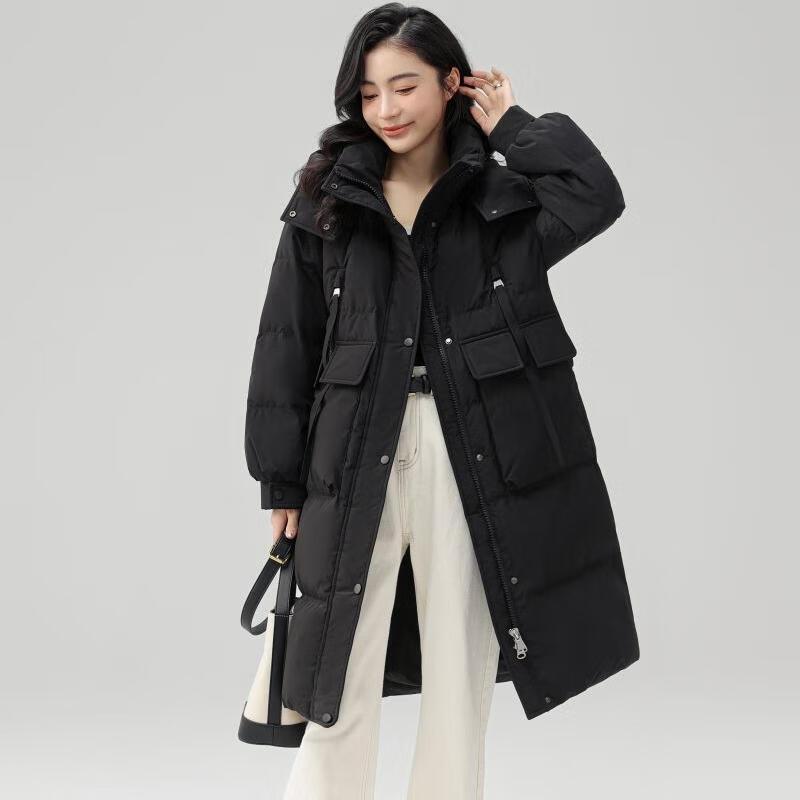 Women's Mid-Length Hooded Thick Winter Down Jacket