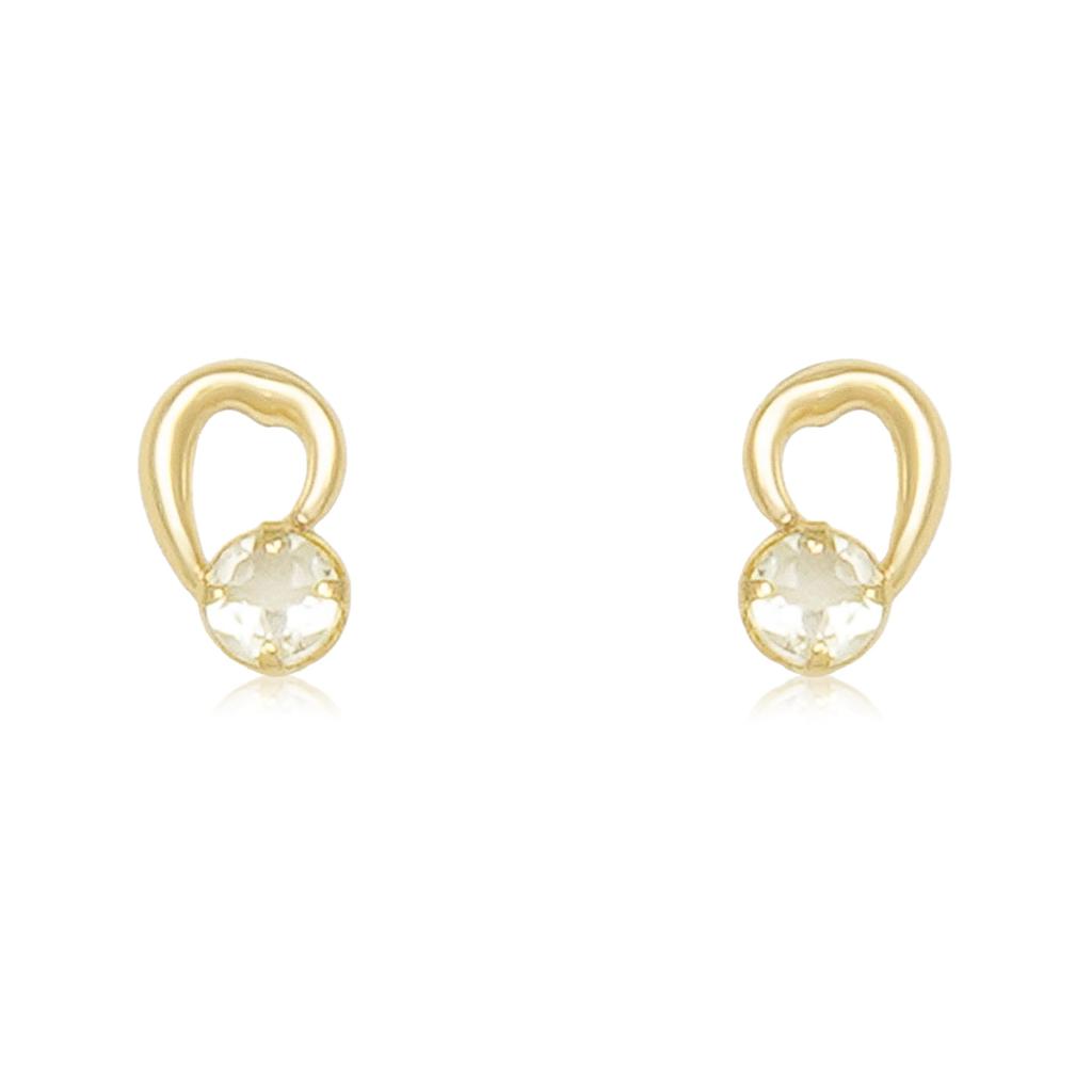 ESTELLE [Official] Women's Earrings, 10K Yellow Gold with Lemon Quartz, 0222-9394-0019-0000
