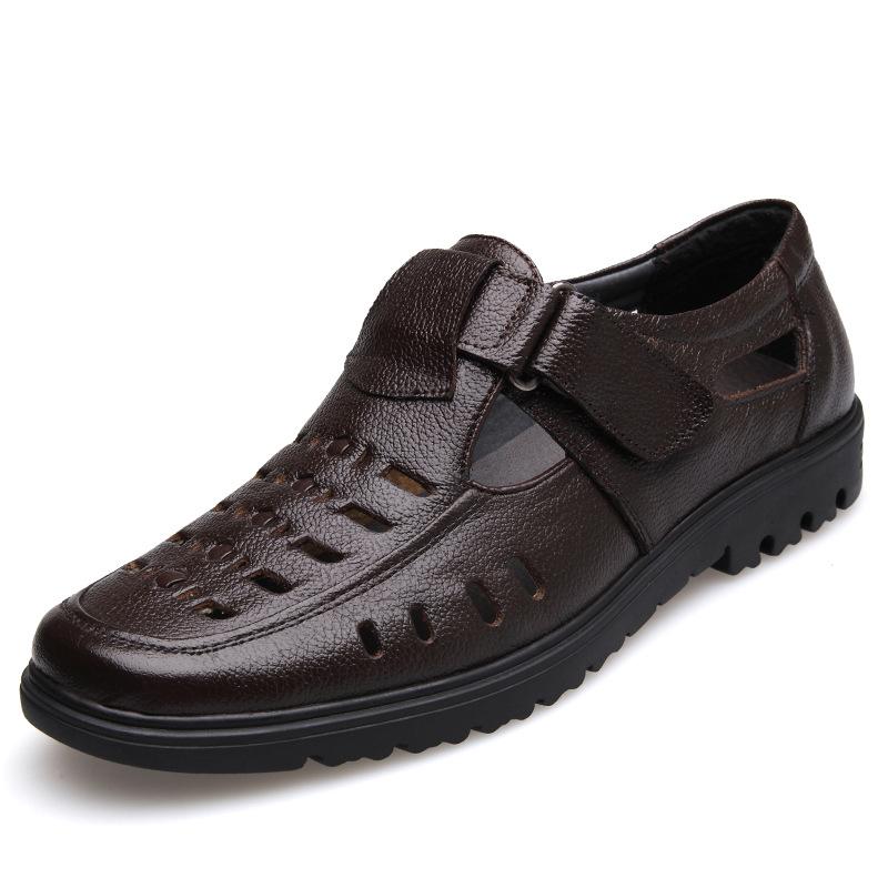 2022Sandals Summer Newestshoes Genuine Leather High Quality Men'S Casual Shoes Male Brand Sandals Non-Slip