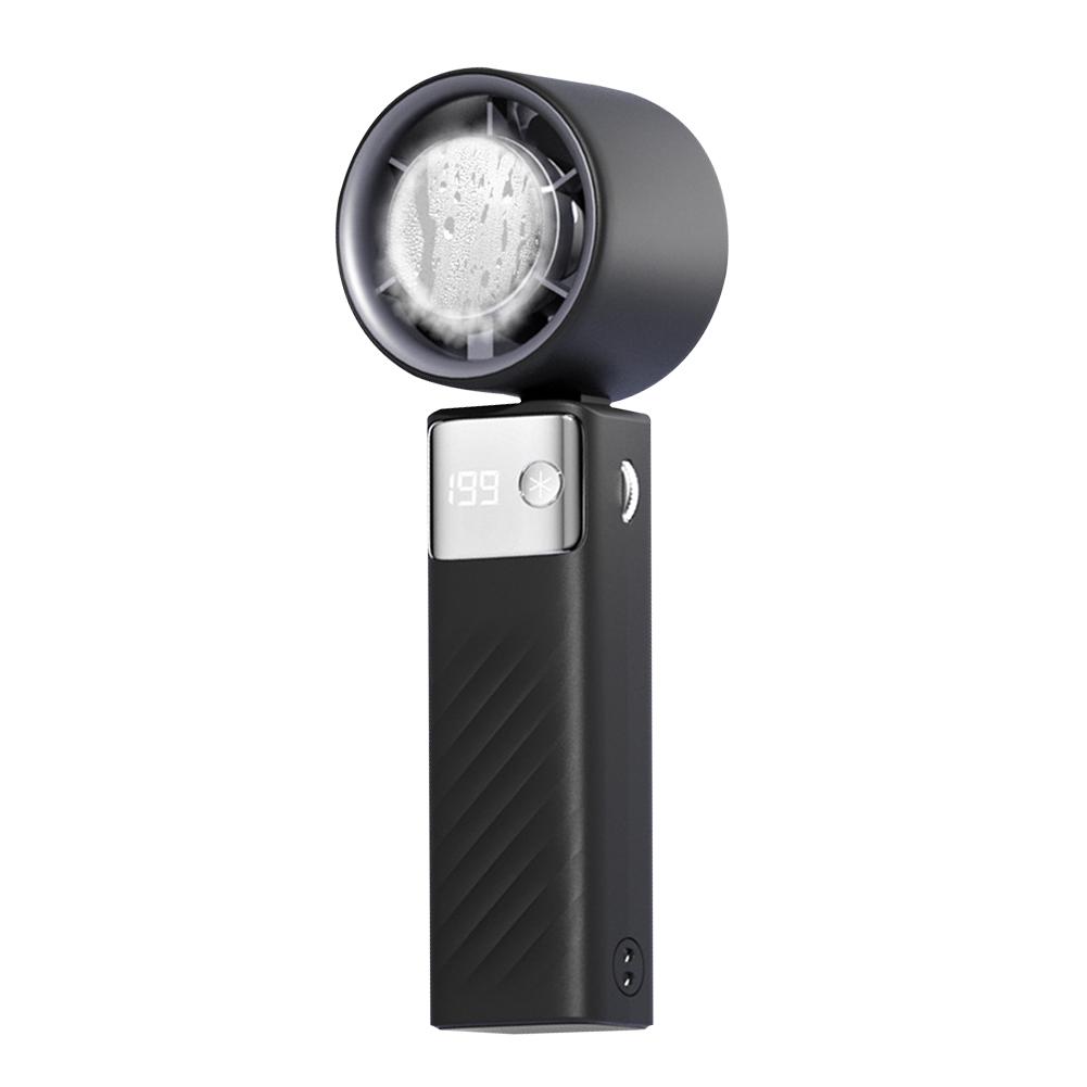 Portable Mini Folding Fan with LED Display Lightweight USB Rechargeable Personal Turbo Fan for Camping and Hiking