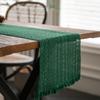 Imanqi Yun Green Solid Color Woven Table Runner - Natural Material, American Holiday Style