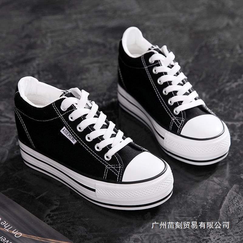 Spring Platform Canvas Shoes Inner Height Increased by 34 Yards Muffin Board Shoes