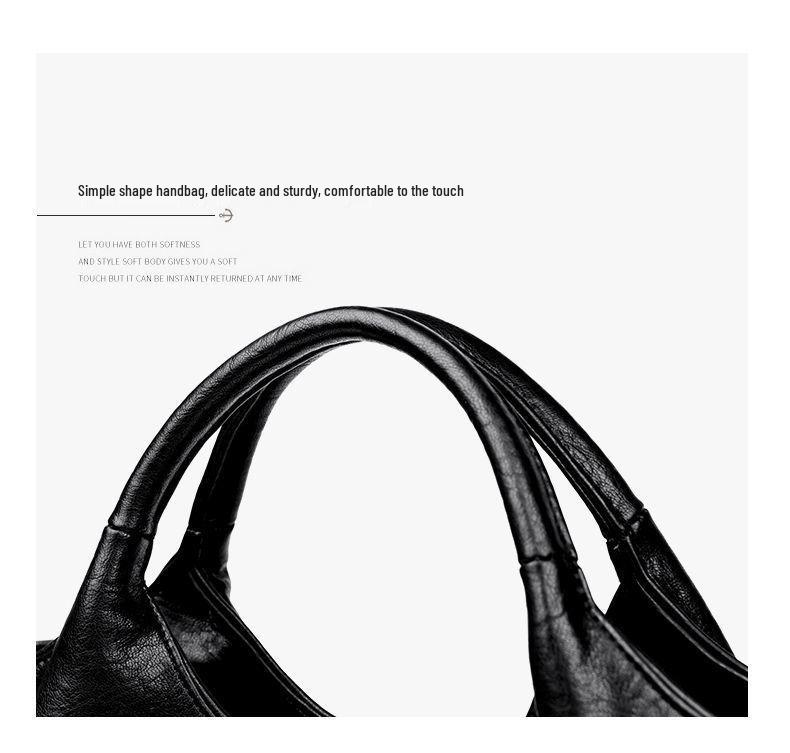 Bolso de Mano Grande de Moda para Mujer de Cuero Genuino, Bolso Versátil de Hombro y Cruzado, Cuero Suave para Mujeres de Mediana Edad, Nuevo Estilo.