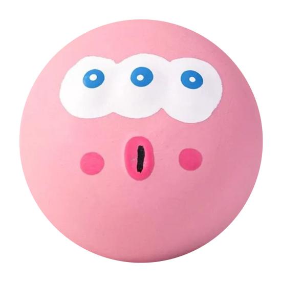 Cartoon Latex Dog Ball Funny Big Eye Ball Dog Chew Toy Squeaky Interactive Teeth Cleaning Toy for Puppy Teething Dogs Fetch Boredom Relief