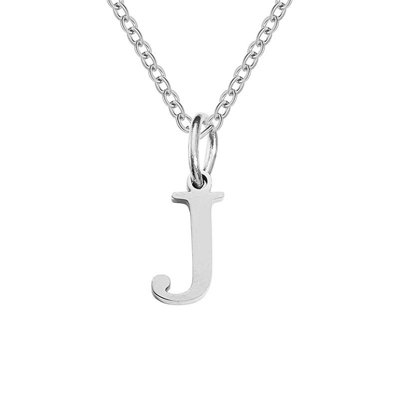 Elegante Collar con Colgante de 26 Letras para Mujer - Diseño Único Cadena para Clavícula de Acero de Titanio