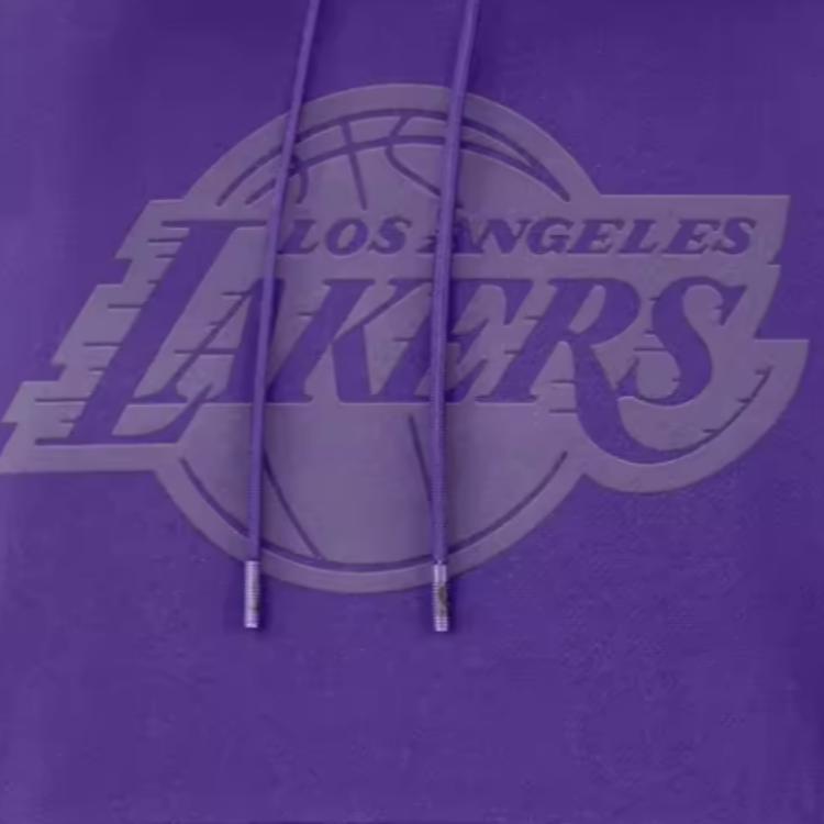 Jordan Los Angeles Lakers Pullover Hoodie With Drawstring In Relaxed Fit Men Tops Purple DB1527-504