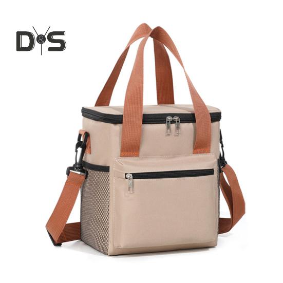 

Изолированная сумка для ланча 550 мл, герметичная сумка-холодильник с сетчатыми карманами, термоконтейнер для еды на работе, в школе, на пикнике хаки