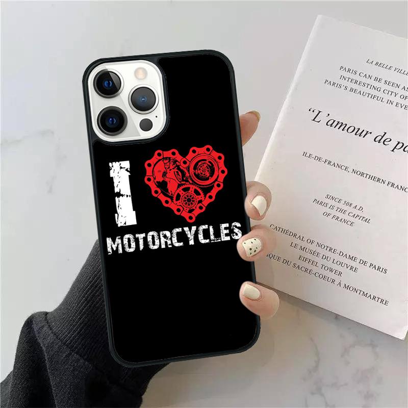 Motorcycle Heartbeat Phone Case For Apple iPhone 17 Air 11 Pro Max Plus SE2020 Coque For iPhone 17 Air 14 15 16 13 12 Max Cover
