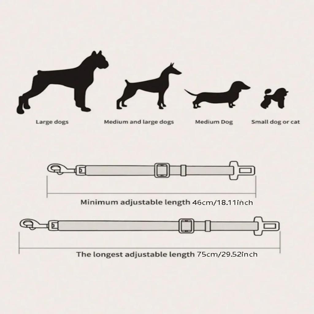 1 adet Evcil Köpek ve Kedi Emniyet Kemeri, Araba Başlık Desteği, Ayarlanabilir Güvenlik İpi, Araba Emniyet Kemeri