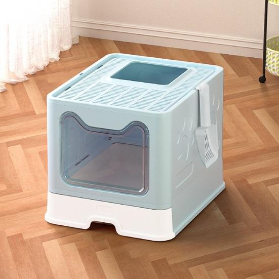 Enclosed Cat Litter Tray Extra Large Cat Litter Box with Lid And Drawer Anti-splash Hop-In Cat Toilet Includes Cat Litter Scoop