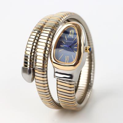Fashion Snake Women's Quartz Watches Hot Sale Two-ring Coil Watch Strap Luxury Gold  Rose Gold Bracelet Wristwatch Gift Relogio
