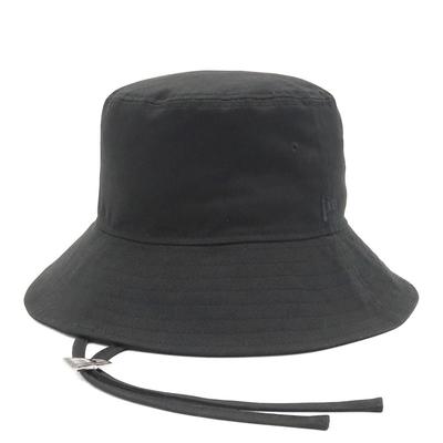New Era BUCKET03 Cord Strap Jewelry Bucket Hat Cotton Plain Black M/L Resin Shell Flag Charm