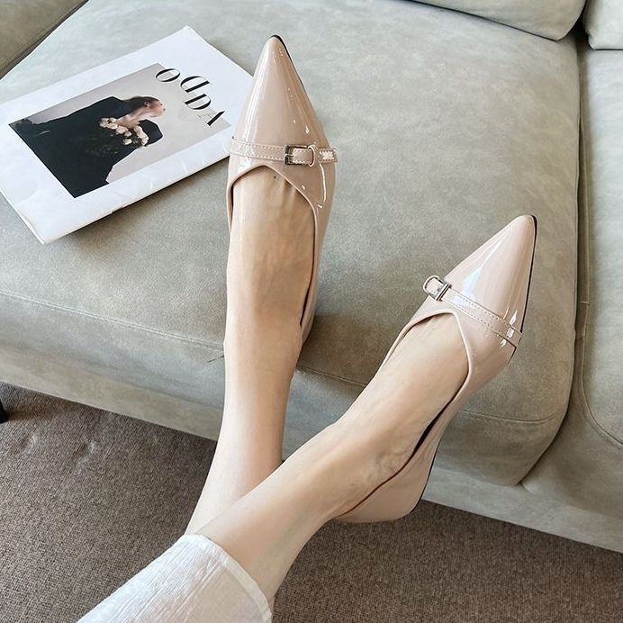 French Pointed Toe Flats For Women With Padded Pu Insole Casual Spring Footwear