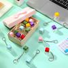 No Lights Fidget Keychain DIY Keyboard Clicker Toy Relaxing Pinch Toy