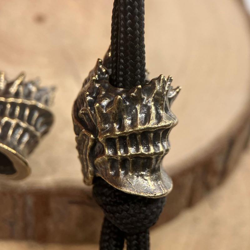 Skull Head Brass Knife Beads Outdoor DIY Woven Lanyard Pendants Jewelry Punk Bracelets Charms Keychain Accessories