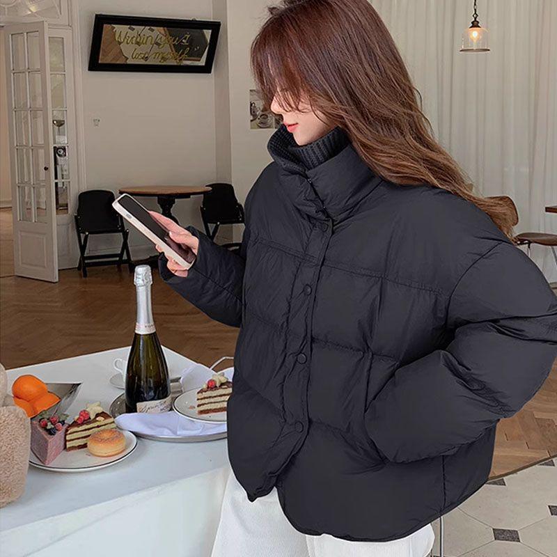 

Зимняя вязаная куртка из легкого хлопка с отложным воротником - Короткая, модная, универсальная, с комбинированным дизайном, шенилловая верхняя одежда. L [Recommended 115-130 kg]