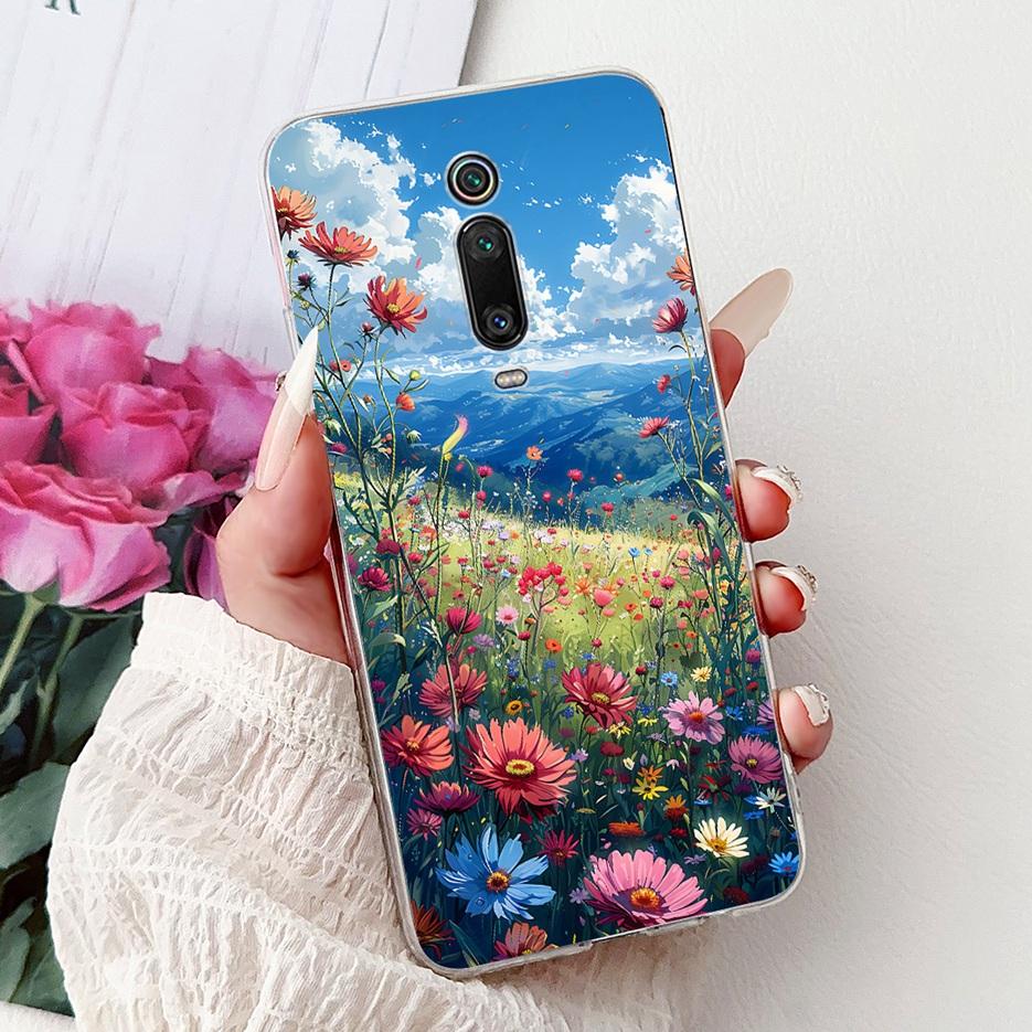 For Xiaomi Mi 9T Pro Case Colorful Flowers Painted Cover Soft Silicone Phone Case For Xiaomi Mi 9T Pro Mi9T Mi9TPro Fundas Coque