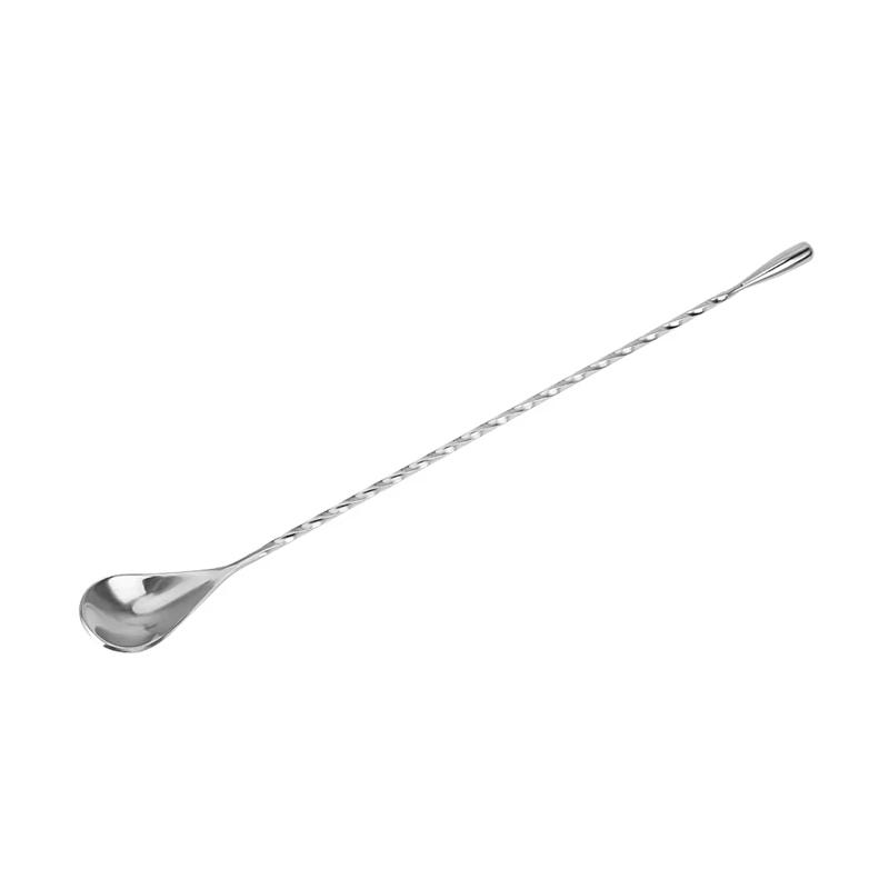 30/40cm Stainless Steel Stir Bar Spoon Mixing Ounces Cocktail Spoon Spiral Pattern Bartender Tools Teadrop Spoon Bar Tool