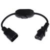 1Pc Pdu Ups Power Cord Cable, Iec 320 C14 To C13 With On/Off Switch 30Cm