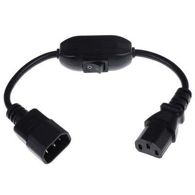 1Pc Pdu Ups Power Cord Cable, Iec 320 C14 To C13 With On/Off Switch 30Cm