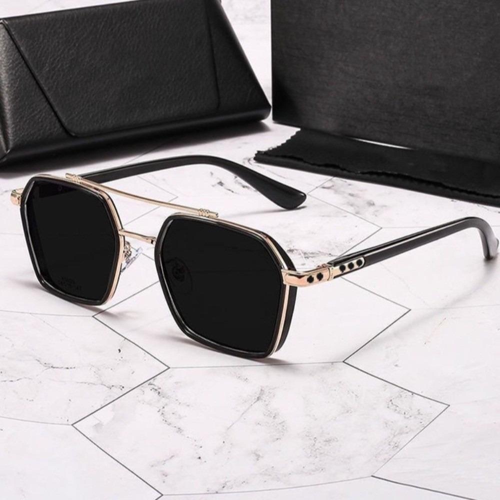 

Decorative Full Frame Sunglasses PC Anti-UV Glasses Catwalk Retro HD Sunglasses Beach золотой
