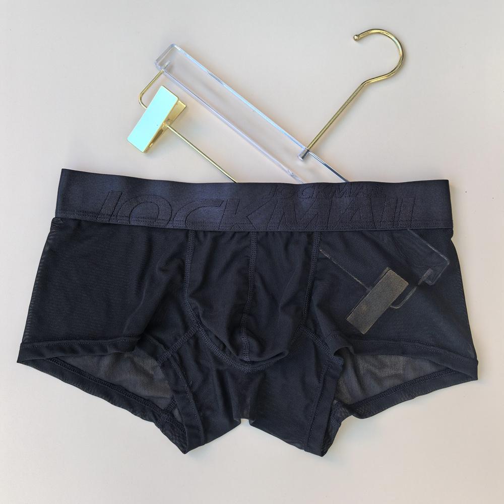 Boxer JOCKMAL da uomo, in mesh ultrasottile, traspirante, semi-trasparente, sexy, a vita bassa, tinta unita, casual, da indossare tutti i giorni, pantaloncini da allenamento