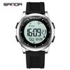 SANDA 9064 Silicone Strap Men's Electronic Digital Watch Sport Outdoor Multifunctional 50M Waterproof Male Wristwatch