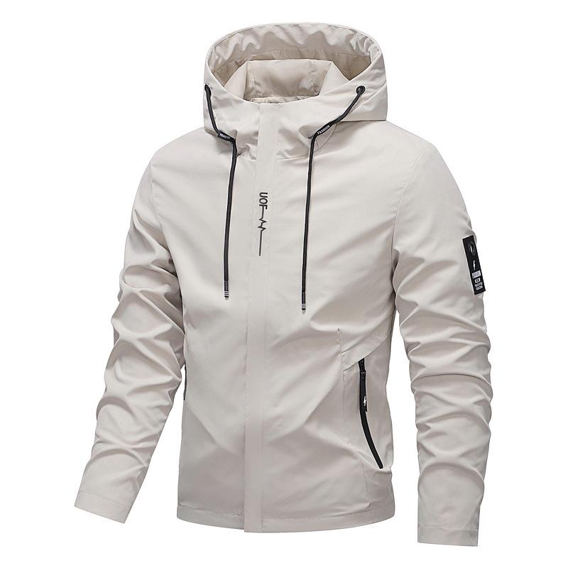 Spring/Autumn Hooded Windbreaker Jacket for Young Men - Casual and Trendy Brand Top