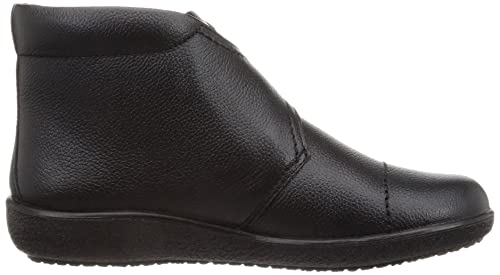 Achilles Sorbo Women's Genuine Leather Boots, Water-Repellent, with Velcro, 3E, Size 23.0 cm, Black, ASC 5370