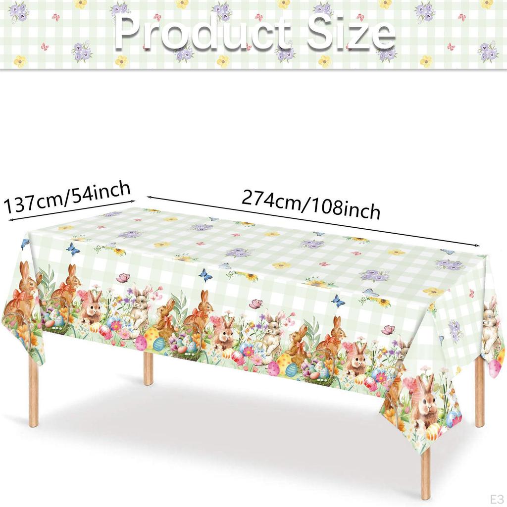 Easter Table Cloth Placemat Anti Skid Spring Easters Cover Rectangle for Holiday Picnic