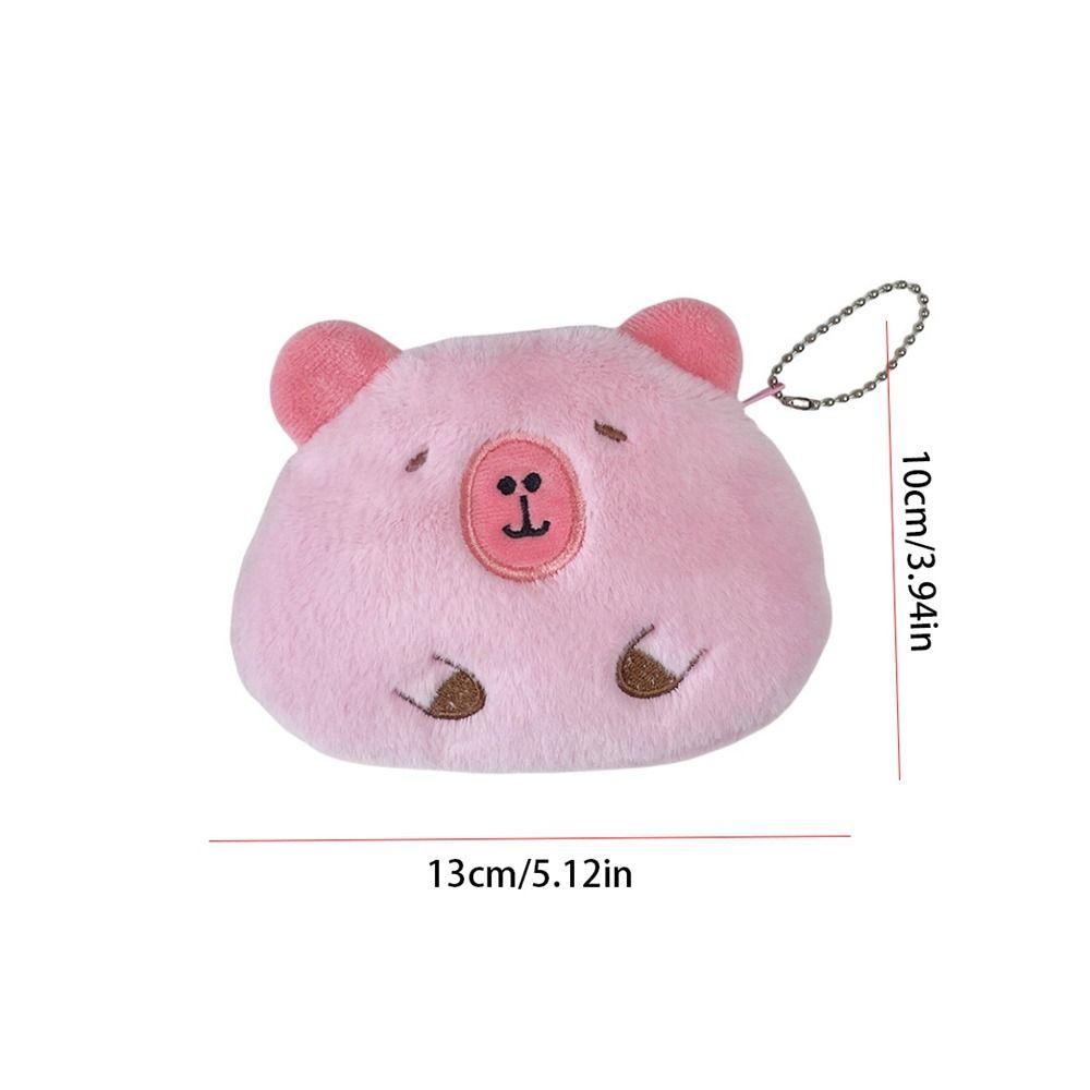 Soft Capybara Coin Purse Cartoon Guinea Pig Bag Pendant Cute Plush Doll Keychain  Hanging Accessory