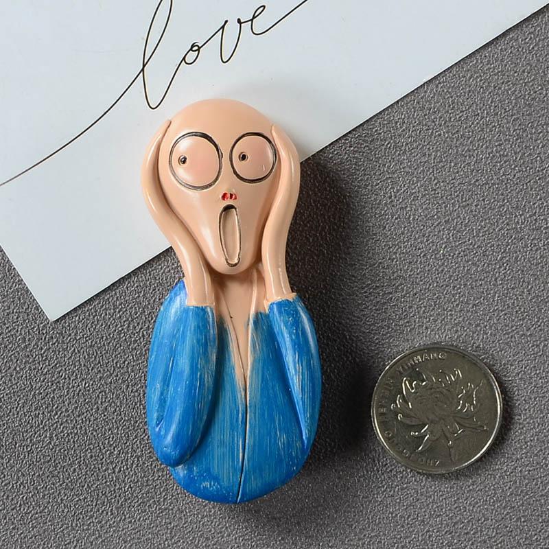 Cartoon European Jesus Van Gogh Mona Lisa Yoga Charming Legs 3D Resin Magnet Fridge Magnets Room Decoration Refrigerator Sticker