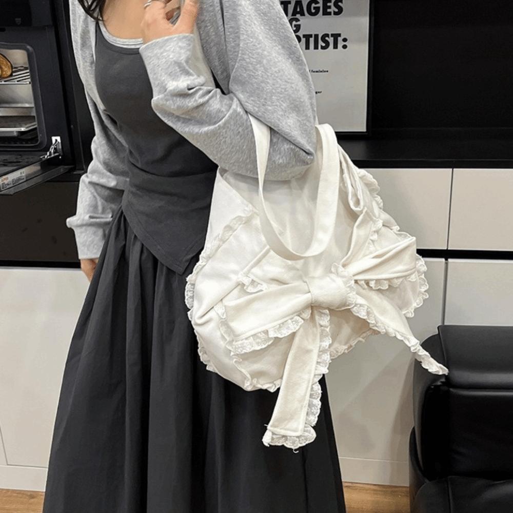 Versatile Bows Armpit Bag Stylish Women's Handbags Trendy Bow Tote Bag  Underarm Bag