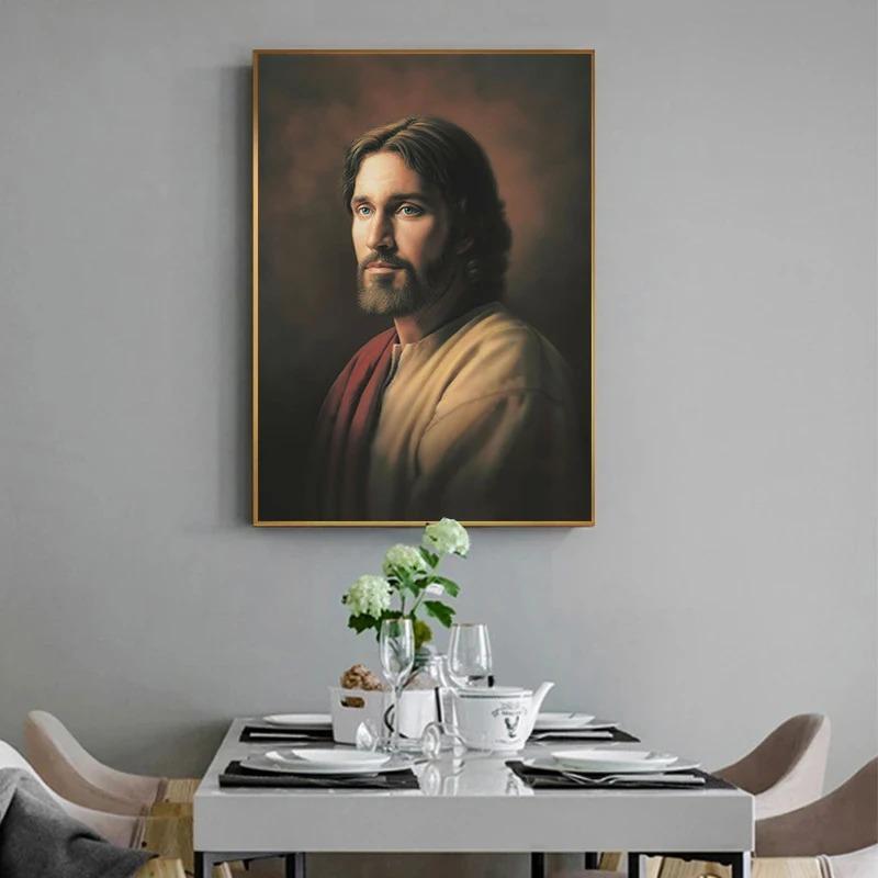 Postere și Printuri Portret Iisus Hristos Vintage Pictură pe Pânză Artă de Perete Religie Creștină Imagine pentru Camera de Zi Decor Acasă