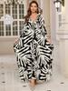 2025 European & American Cotton Print Beach Dress: Women's Loose Long Robe Cover-up with Sun Protection