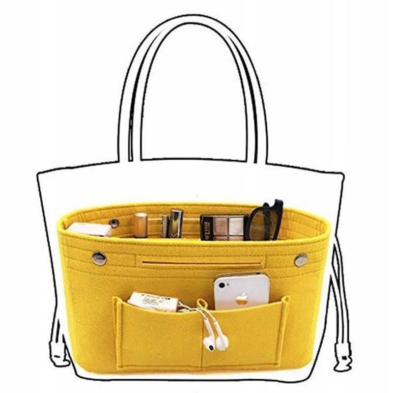 Multifunctional Women's Travel Felt Cosmetic Bag with Snap Closure, Large Capacity for Storage