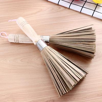 3Pcs Bamboo Wok Brush Large Pot Brush Wash Pot Brush Kitchen Cleaning Brush Restaurant Natural Bamboo Brush Hotel Supplies 25cm