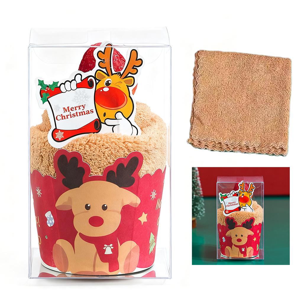 

2026 Санта-Клаус Рождественская Елка Кекс Хлопковое Полотенце Для Рождественского Подарка Сувенир для Вечеринки Ванная Комната Мультяшная Рождественская Елка Форма Санты Полотенце