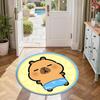 Capybara Round Floor Mat Suitable for Entryway Foyer Hallway Kitchen Antislip Round Carpet Decorate Offices Birthday Christmas Gift