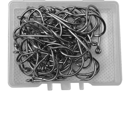 1 Box Wide Crank Unterschiedliche Spezifikationen Angel J-Haken Kohlenstoffstahl Praktisch Scharf