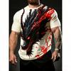 Europe America Summer Men's T-Shirt Dragon Pattern 3D Print Tees Top Loose Short Sleeve Streetwear Vintage Oversized Women T-shirt