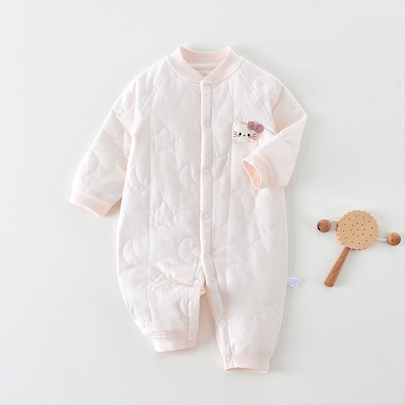 Thickened Quilted Baby Jumpsuit for Autumn/Winter – Newborn Crawling Suit