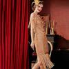 Women's 1920s Gatsby Flapper Dress, Vintage Sequin Fringe V-Neck Cocktail Party Dress