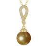 Zircon-Set Imitation White Pearl & Multicolor Shell Pendant Necklace - Women's Fashion Clavicle Chain