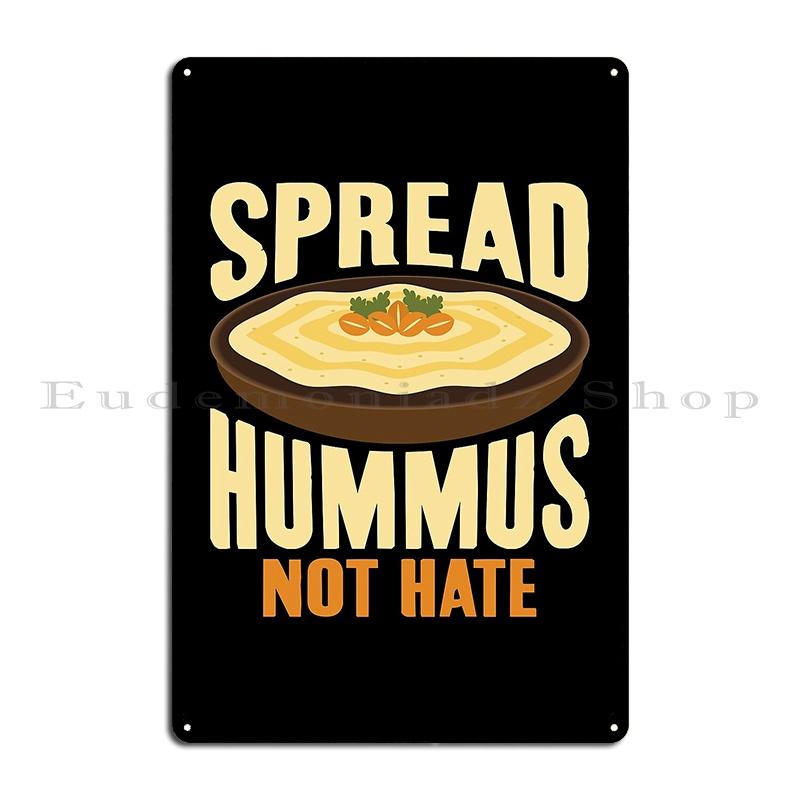 Распространяйте хумус, а не ненависть Веганский Вегетарианский Вегетарианский На растительной основе Последователь диеты Металлическая табличка Ржавое настенное панно Дизайнерская жестяная табличка Постер 20x30cm（7.8x11.8inch）